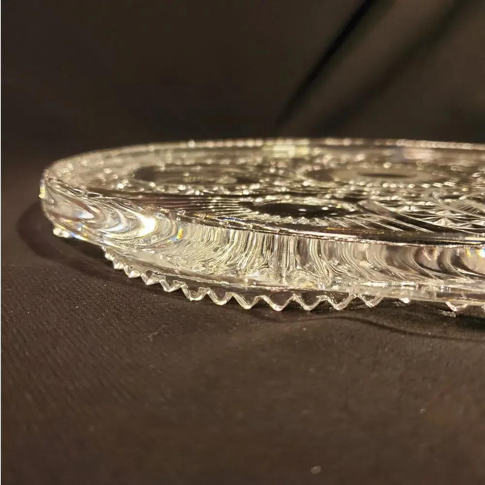 Vintage Hofbaur The Byrdes Clear 12' Cake Plate